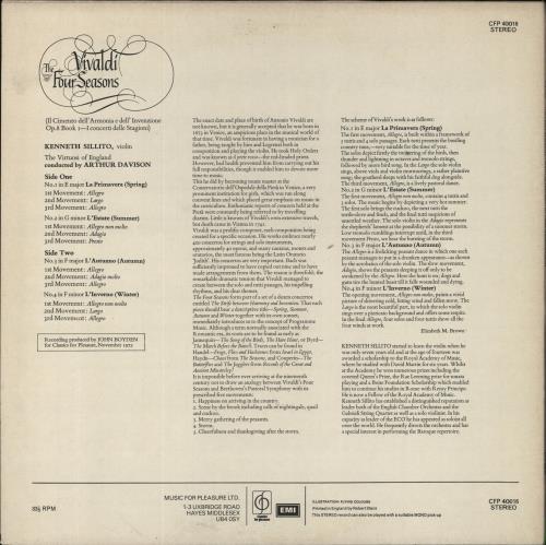 Antonio Vivaldi The Four Seasons vinyl LP album (LP record) UK VI2LPTH643786