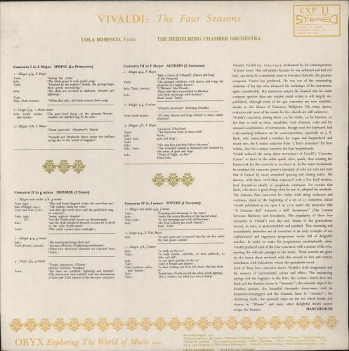 Antonio Vivaldi The Four Seasons vinyl LP album (LP record) UK VI2LPTH669842