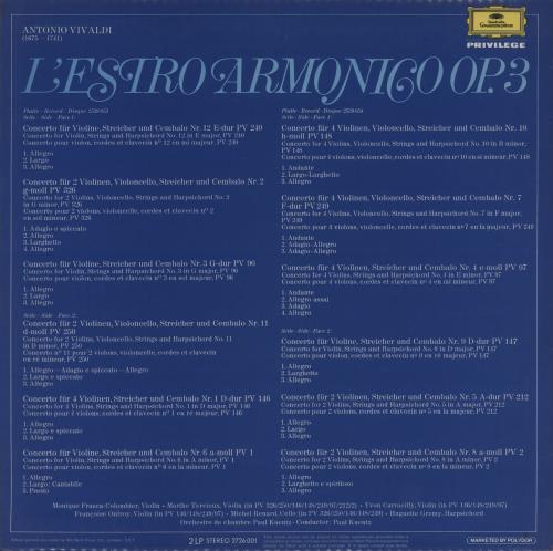 Antonio Vivaldi Vivaldi: L'Estro Armonico Op. 3 2-LP vinyl record set (Double LP Album) UK VI22LVI759075
