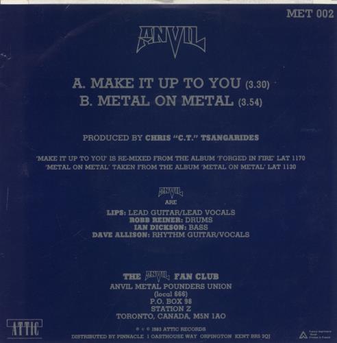 Anvil Make It Up To You 7" vinyl single (7 inch record / 45) UK AV507MA877886