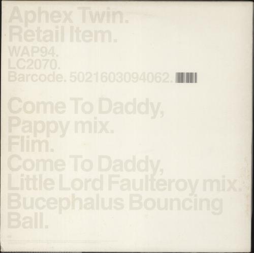 Aphex Twin Come To Daddy - 1st - Title Sticker - EX 12" vinyl single (12 inch record / Maxi-single) UK APH12CO887436