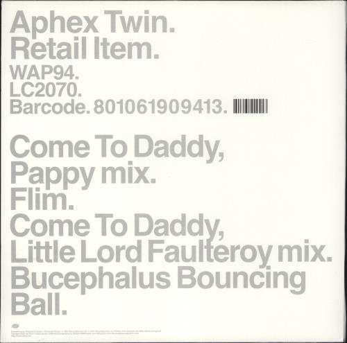 Aphex Twin Come To Daddy 12" vinyl single (12 inch record / Maxi-single) UK APH12CO871220