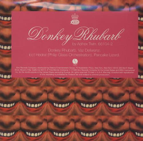 Aphex Twin Donkey Rhubarb CD single (CD5 / 5") US APHC5DO84604