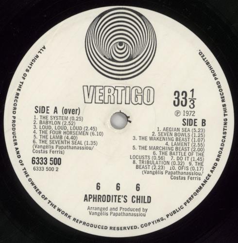Aphrodite's Child 666 - 1st - VG 2-LP vinyl record set (Double LP Album) UK APR2LST863428