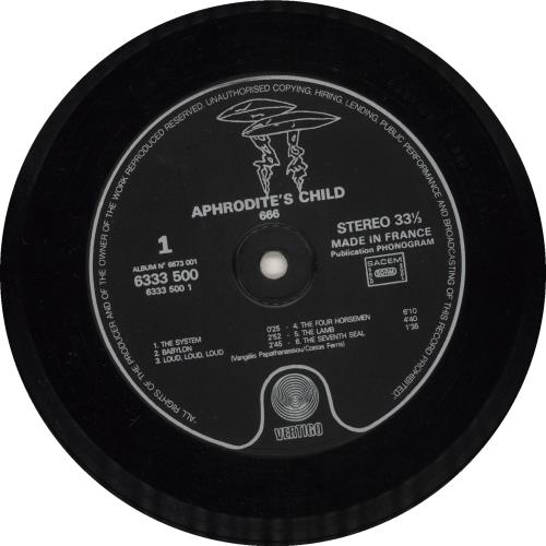 Aphrodite's Child 666 2-LP vinyl record set (Double LP Album) French APR2L742824