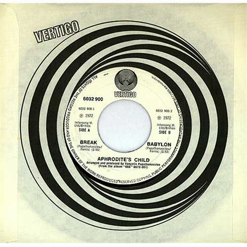 Aphrodite's Child Break 7" vinyl single (7 inch record / 45) UK APR07BR408759
