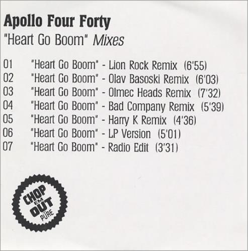 Apollo 440 Heart Go Boom - Mixes CD-R acetate UK A44CRHE147069