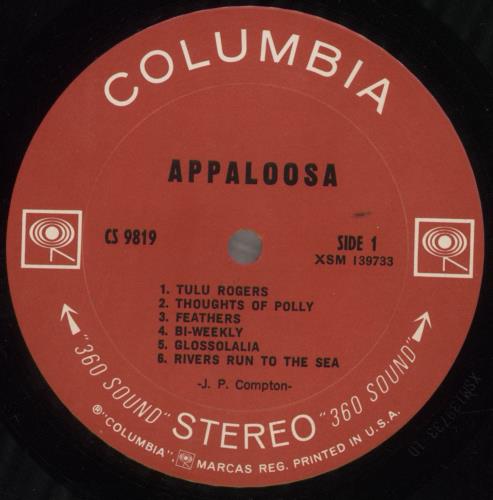 Appaloosa Appaloosa vinyl LP album (LP record) US 828LPAP857001