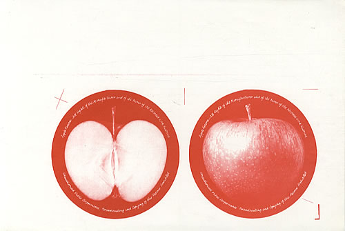 Apple Label LP Label Red Separation Sheet memorabilia UK APEMMLP337030