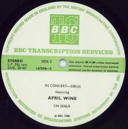 April Wine In Concert 228 vinyl LP album (LP record) UK APWLPIN796666