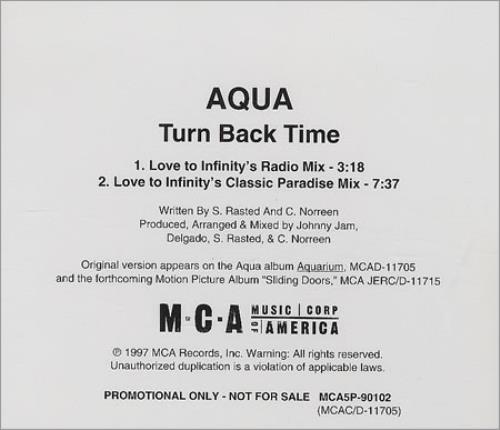 Aqua Turn Back Time - 2-track CD single (CD5 / 5") US AQUC5TU107022