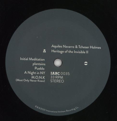 Aquiles Navarro & Tcheser Holmes Heritage Of The Invisible II vinyl LP album (LP record) US 82ULPHE854970