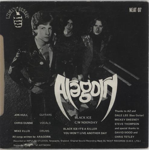 Aragorn Black Ice 7" vinyl single (7 inch record / 45) UK ARA07BL08836