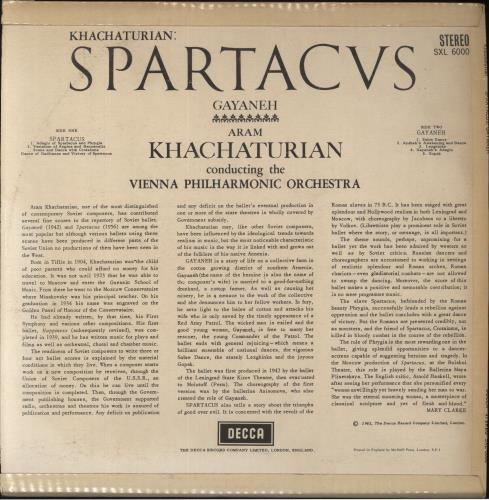 Aram Khachaturian Spartacus - 1st vinyl LP album (LP record) UK KF6LPSP853293