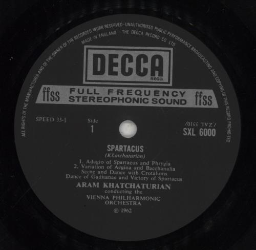 Aram Khachaturian Spartacus - 2nd vinyl LP album (LP record) UK KF6LPSP483273