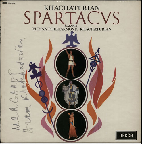 Aram Khachaturian Spartacus - Autographed vinyl LP album (LP record) UK KF6LPSP628787