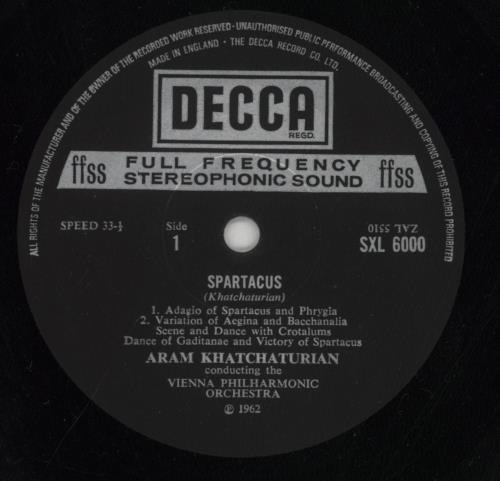 Aram Khachaturian Spartacus - Hype Stickered vinyl LP album (LP record) UK KF6LPSP850128