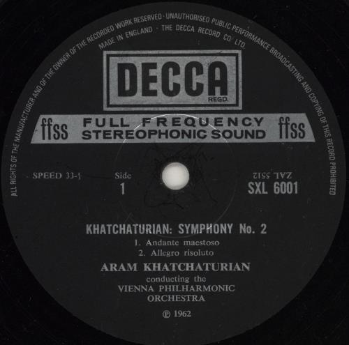 Aram Khachaturian Symphony No. 2 vinyl LP album (LP record) UK KF6LPSY765190