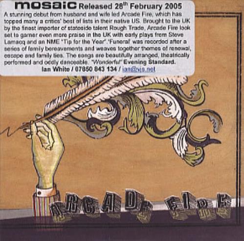 Arcade Fire Funeral CD-R acetate UK ACFCRFU319195
