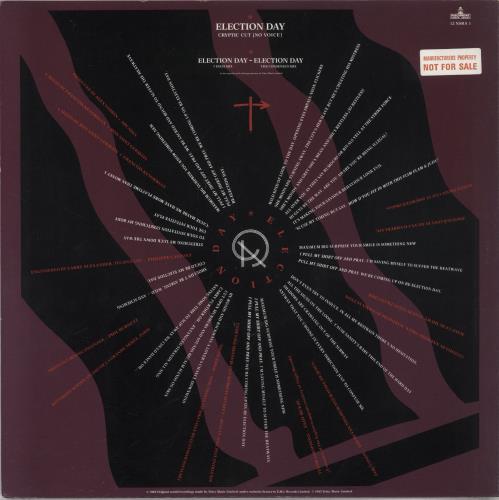 Arcadia Election Day - Cryptic Cut - Factory Sample + Photo 12" vinyl single (12 inch record / Maxi-single) UK ARC12EL833465