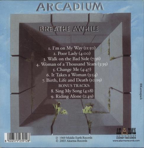 Arcadium Breathe Awhile CD album (CDLP) Italian ACUCDBR888403