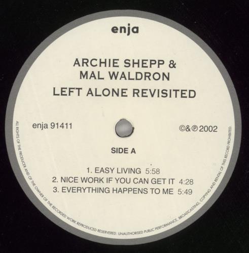 Archie Shepp Left Alone Revisited 2-LP vinyl record set (Double LP Album) UK AS02LLE869070