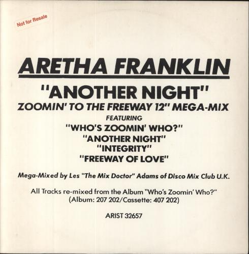 Aretha Franklin Another Night 12" vinyl single (12 inch record / Maxi-single) UK ARE12AN81302