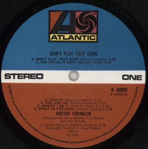 Aretha Franklin Don't Play That Song vinyl LP album (LP record) UK ARELPDO861752