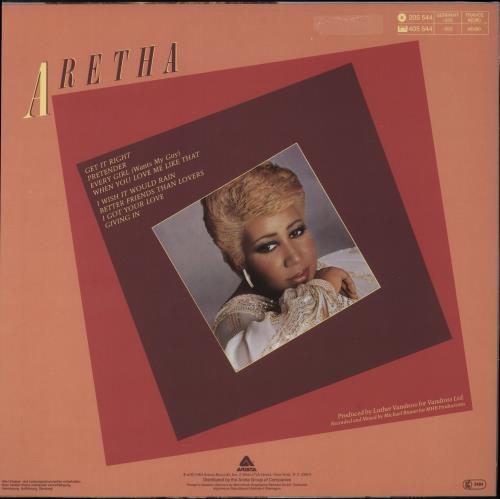Aretha Franklin Get It Right vinyl LP album (LP record) German ARELPGE425550