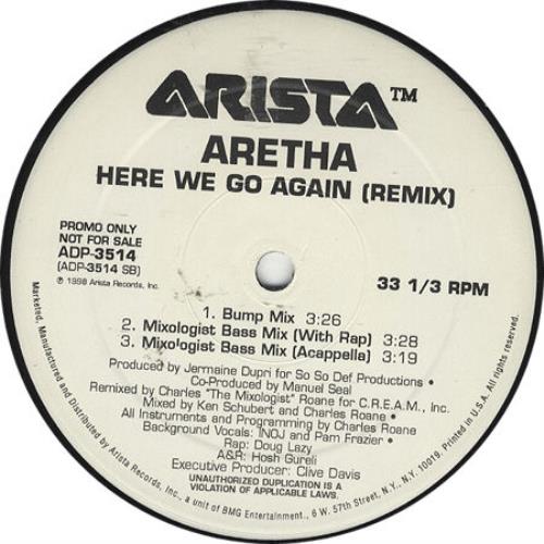Aretha Franklin Here We Go Again 12" vinyl single (12 inch record / Maxi-single) US ARE12HE119290