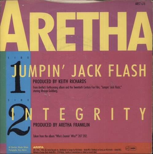 Aretha Franklin Jumpin' Jack Flash 7" vinyl single (7 inch record / 45) UK ARE07JU193787
