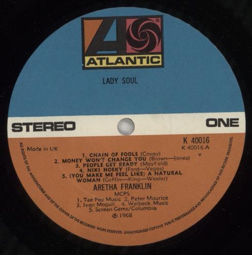 Aretha Franklin Lady Soul vinyl LP album (LP record) UK ARELPLA547043