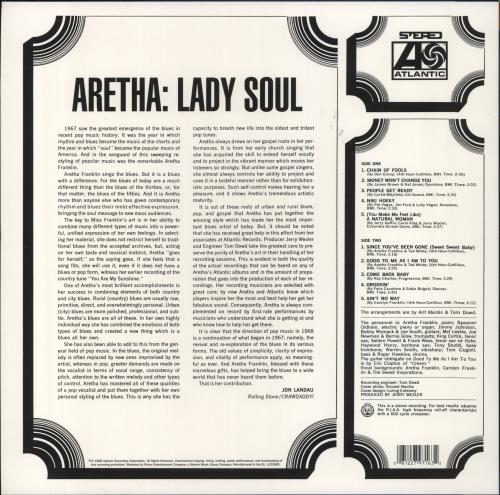 Aretha Franklin Lady Soul vinyl LP album (LP record) UK ARELPLA858744