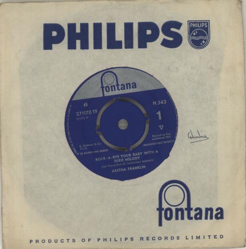 Aretha Franklin Rock-A-Bye Your Baby With A Dixie Melody 7" vinyl single (7 inch record / 45) UK ARE07RO685600