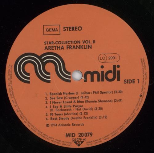 Aretha Franklin Star Collection II vinyl LP album (LP record) German ARELPST890362