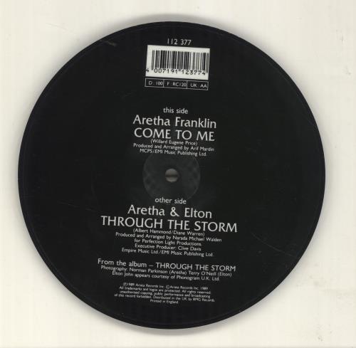 Aretha Franklin Through The Storm 7" vinyl picture disc (7 inch picture disc single) UK ARE7PTH102773