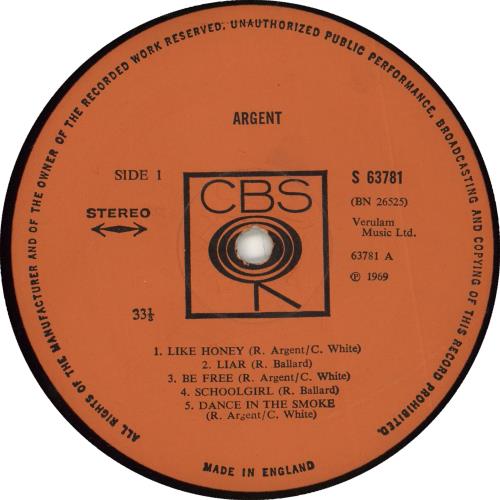 Argent Argent - EX/VG vinyl LP album (LP record) UK RGELPAR706736