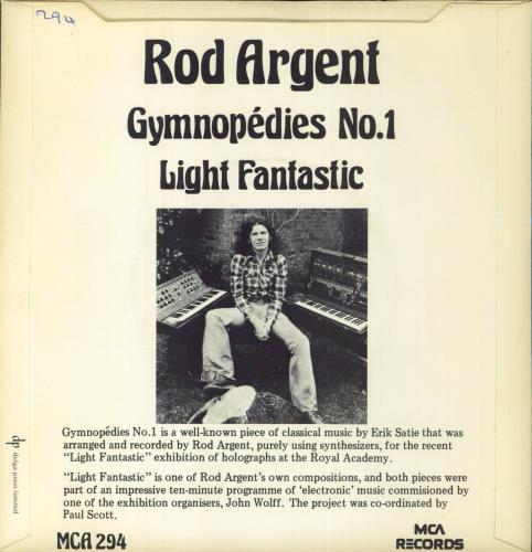 Argent Gymnop�dies No. 1 7" vinyl single (7 inch record / 45) UK RGE07GY730362