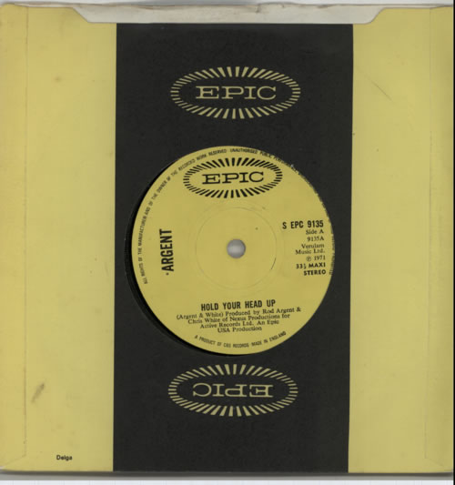 Argent Hold Your Head Up 7" vinyl single (7 inch record / 45) UK RGE07HO610087