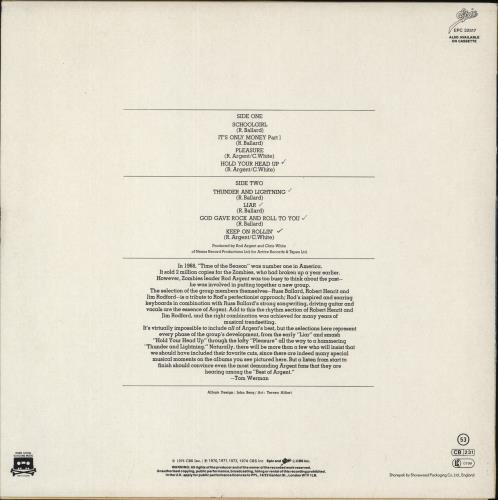 Argent The Best Of Argent vinyl LP album (LP record) UK RGELPTH579018