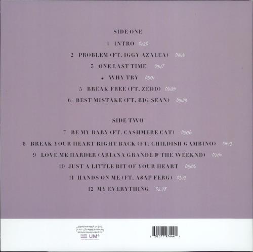 Ariana Grande My Everything vinyl LP album (LP record) US F6JLPMY770275