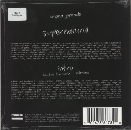 Ariana Grande Supernatural - Clear Vinyl - Sealed 7" vinyl single (7 inch record / 45) UK F6J07SU880894
