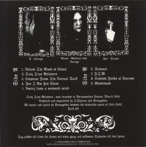 Armagedda Only True Believers - White Vinyl vinyl LP album (LP record) Swedish 9VMLPON868529