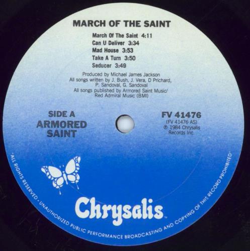 Armored Saint March Of The Saint - Shrink vinyl LP album (LP record) US AA6LPMA812754