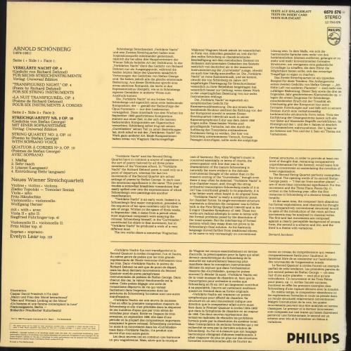 Arnold Schoenberg Sextett "Verklrte Nacht" Op. 4 / String Quartet No. 2 Op. 10 vinyl LP album (LP record) Dutch S4VLPSE736628