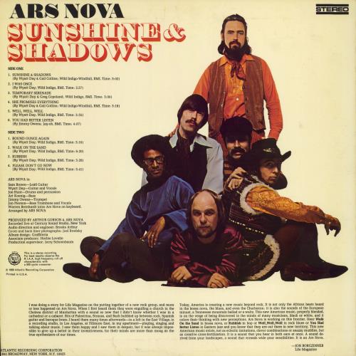 Ars Nova Sunshine & Shadows vinyl LP album (LP record) US OVALPSU778274