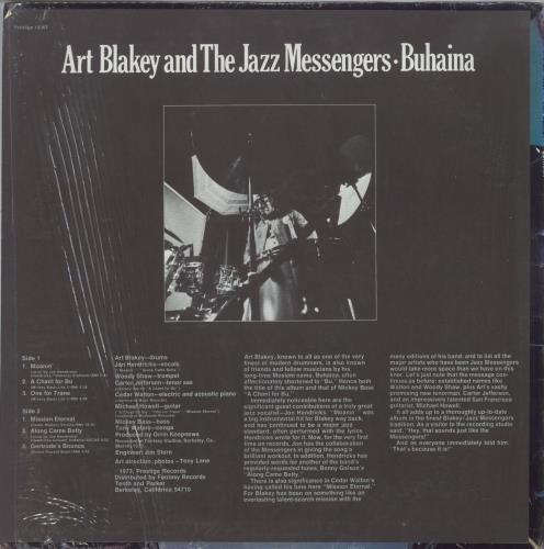 Art Blakey & The Jazz Messengers Buhaina vinyl LP album (LP record) US AB4LPBU851248