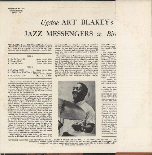 Art Blakey & The Jazz Messengers Ugetsu - White label + Obi vinyl LP album (LP record) Japanese AB4LPUG873120