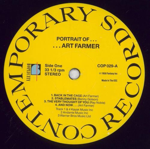 Art Farmer Portrait Of Art Farmer vinyl LP album (LP record) UK AFMLPPO833942