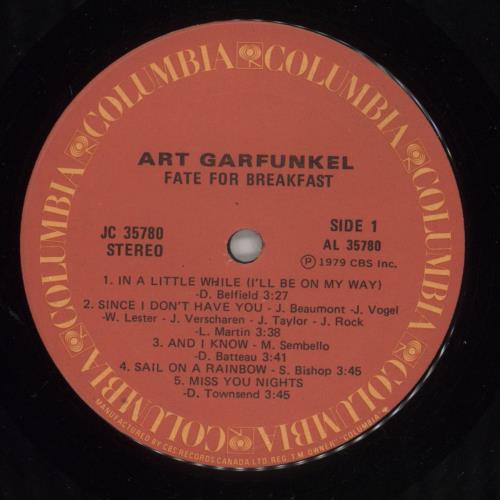 Art Garfunkel Fate For Breakfast - EX vinyl LP album (LP record) US ARTLPFA876405